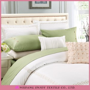 Color sólido de la raya gemela de conjuntos de planos Hoja de cama